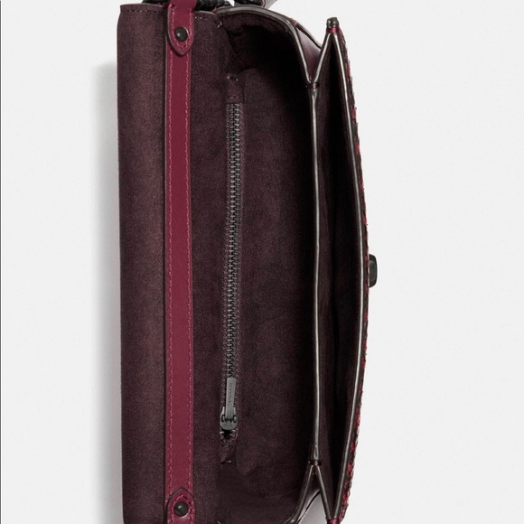 Coach Hutton Shoulder Bag with Snakeskin Detail - Picture 4 of 4